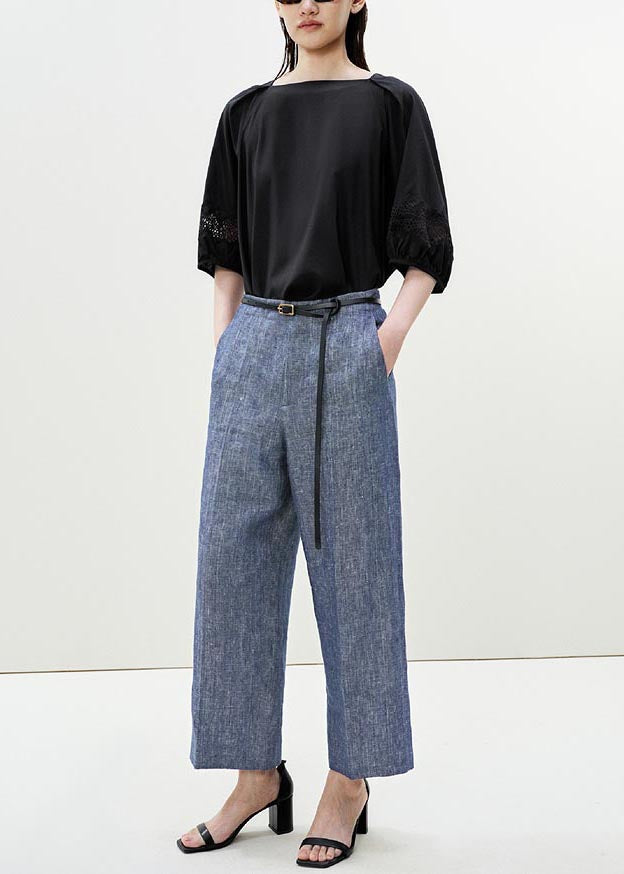 Casual Black Slash Neck Patchwork Lace Blouses Half Sleeve