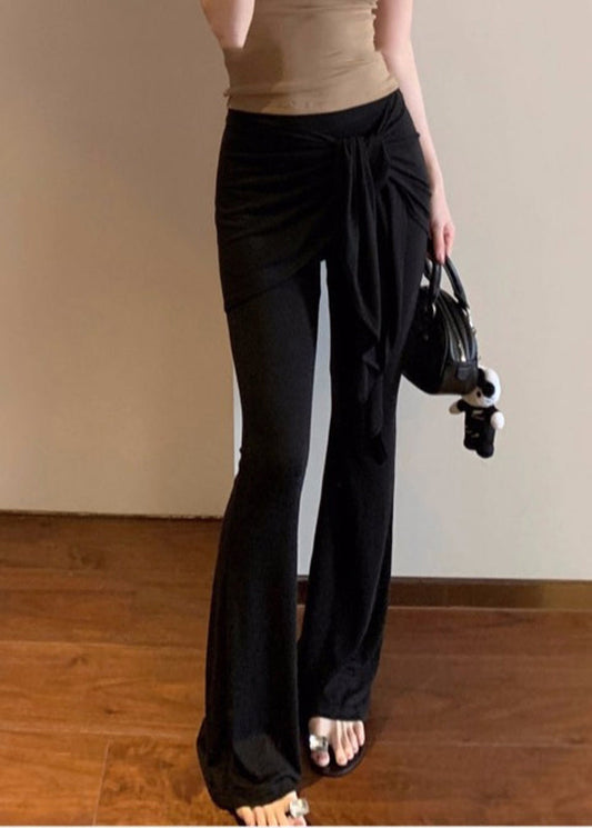 Lässige blaue Leggings mit gerafftem Po und angedeutetem Schlag, zweiteilig