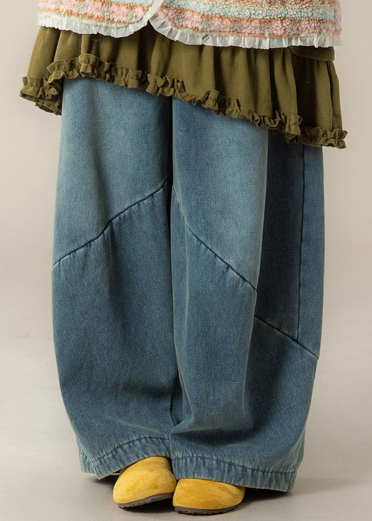 Vaqueros casuales de pierna ancha con bolsillos azules