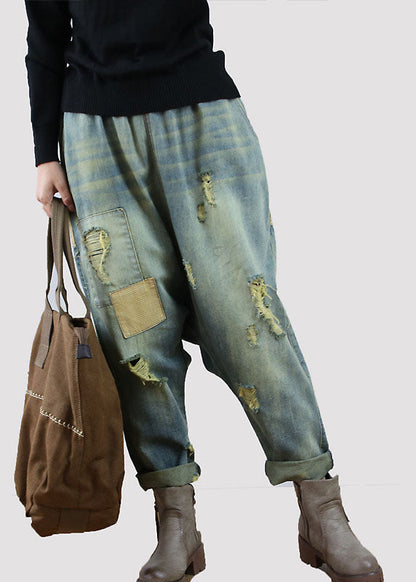 Lässig Blau taschen Patchwork denim Frühling