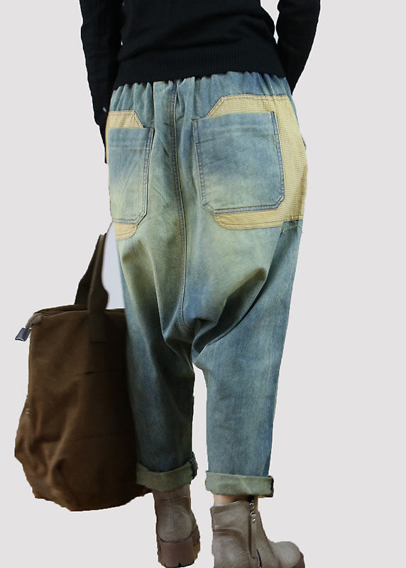 Lässig Blau taschen Patchwork denim Frühling