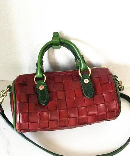 Casual Brown Weave Design Patchwork Leather Micro Bag