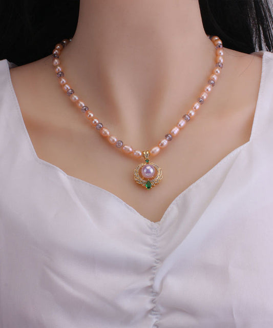 Lässiges Champagner-Sterlingsilber-Charm-Armband mit Perlen und Kristallen