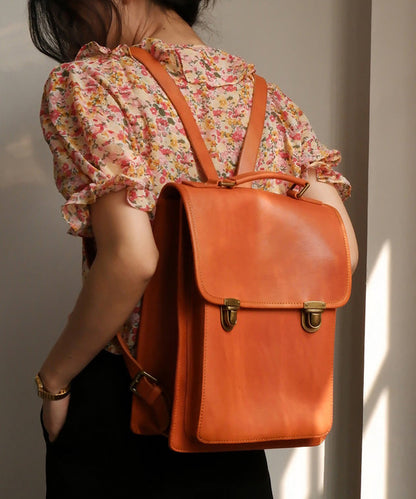 Casual Chocolate Large Capacity Leather Backpack Bag