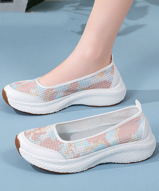 Casual Comfy Platform Flat Shoes Black Breathable Mesh