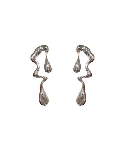 Casual Gold Alloy Asymmetrical Hoop Earrings
