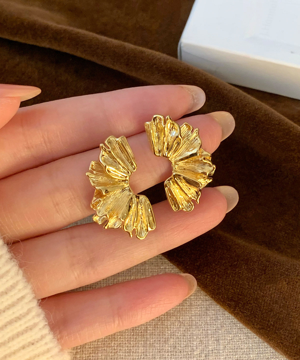 Casual Gold Copper Alloy Stud Earrings
