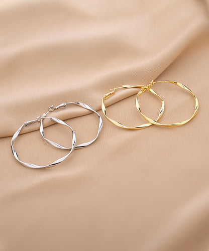 Pendientes casuales de aro circulares dorados