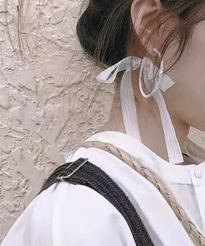 Casual Green Alloy Bow Ribbon Ribbon Hoop Earrings