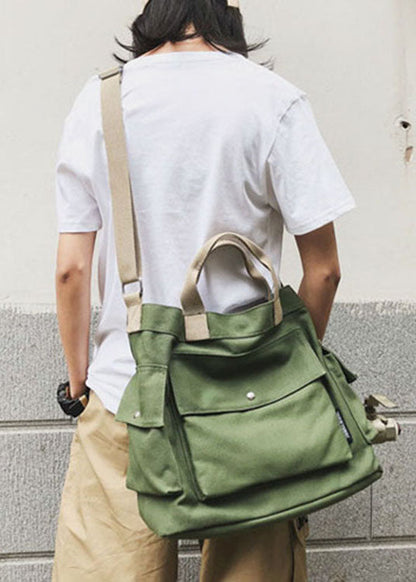 Lässige grüne Messenger Bag aus festem Canvas