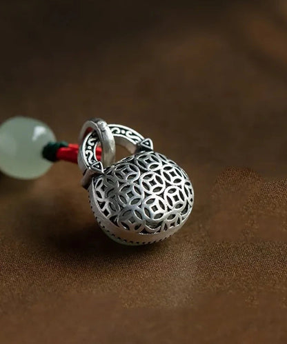 Lässige grüne Handyketten mit Tresorschloss aus Sterlingsilber und Jade