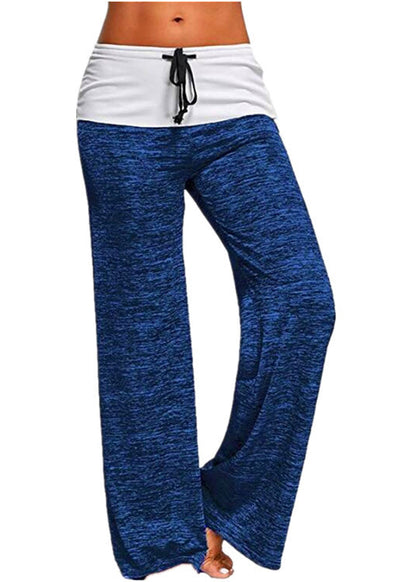 Casual Grey Drawstring Patchwork Cotton Pants Summer