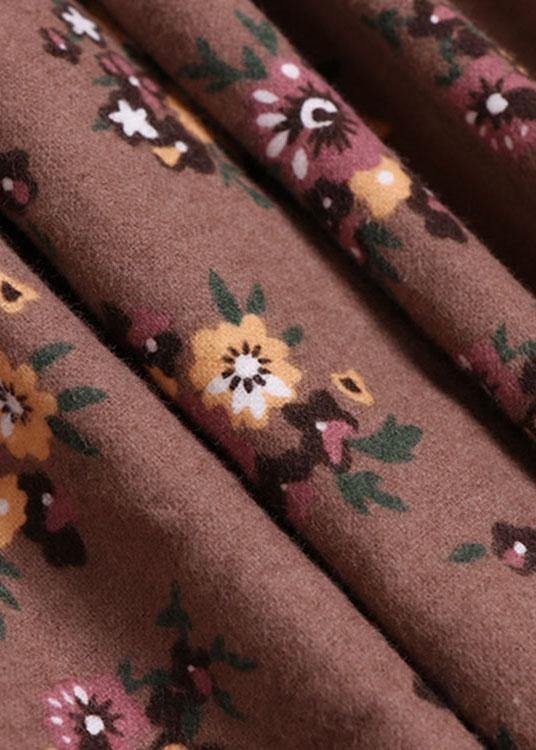 Casual Grey Pockets Print Fall A Line Skirt - SooLinen