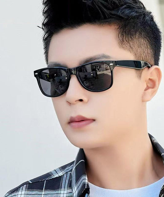 Casual Grey Resin Toad Mirror Ultraviolet-Proof Sunglasses