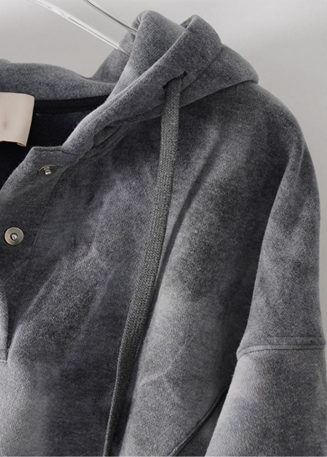 Sudadera informal con capucha y cordón con efecto tie-dye en gris para primavera