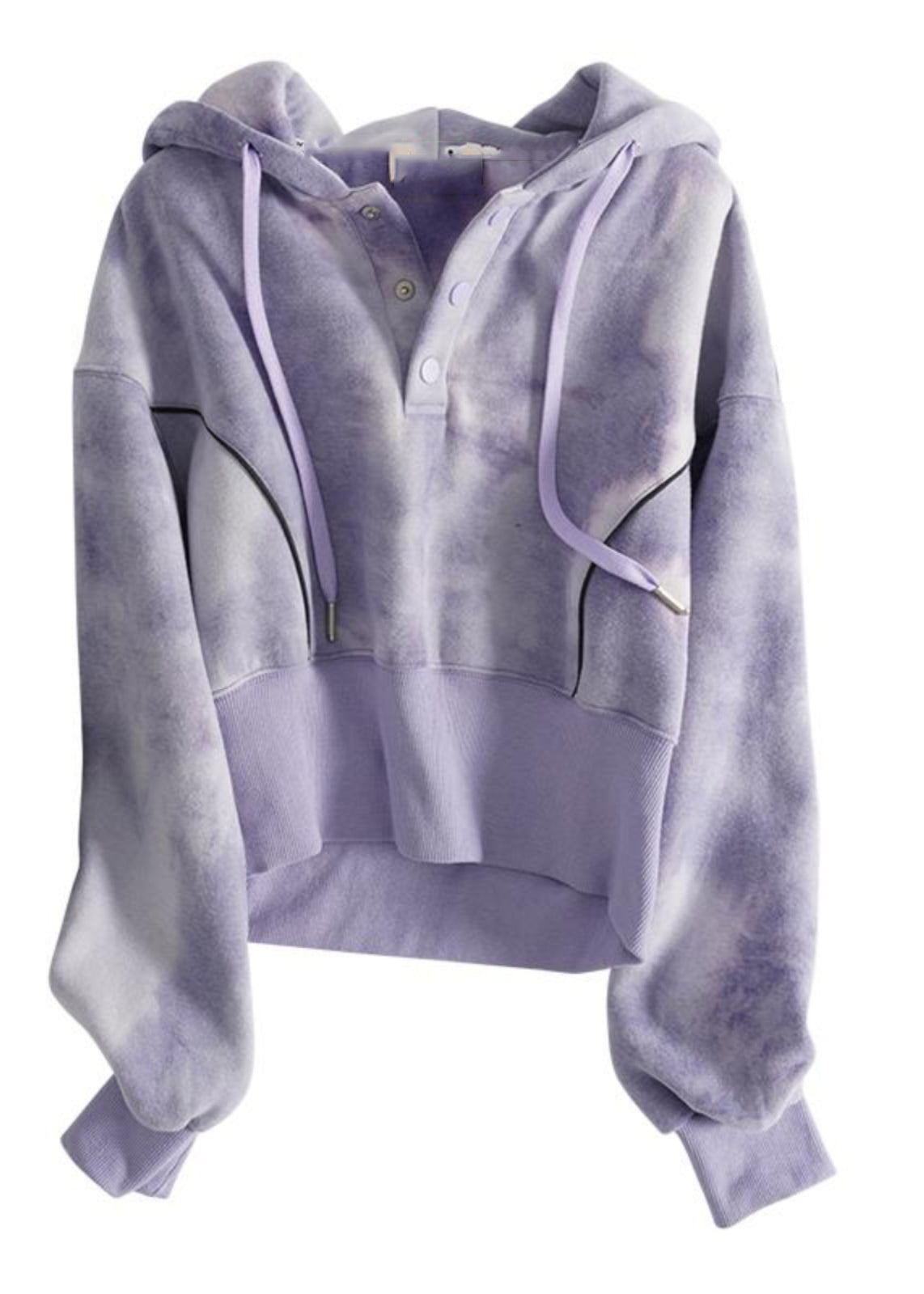 Sudadera informal con capucha y cordón con efecto tie-dye en gris para primavera
