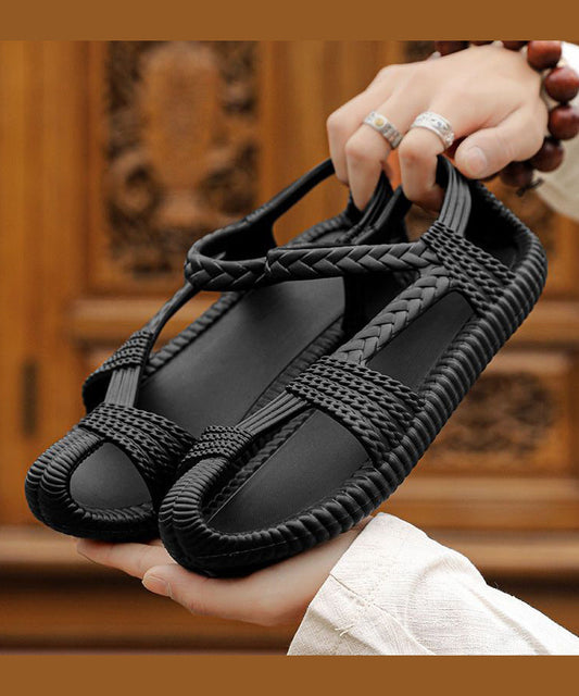 Lässige Hollow Out Splicing Sandalen Armeegrün