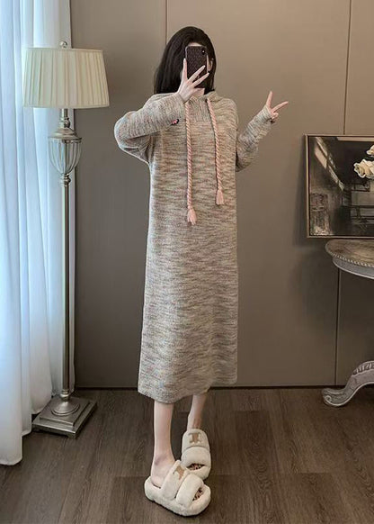 Lässige Kapuzenpullover mit lockerem Strickmuster für den Winter