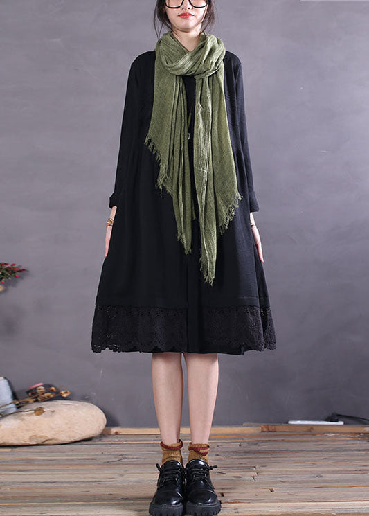 Casual Khaki Button Aushöhlen Patchwork Strickjacke Frühling