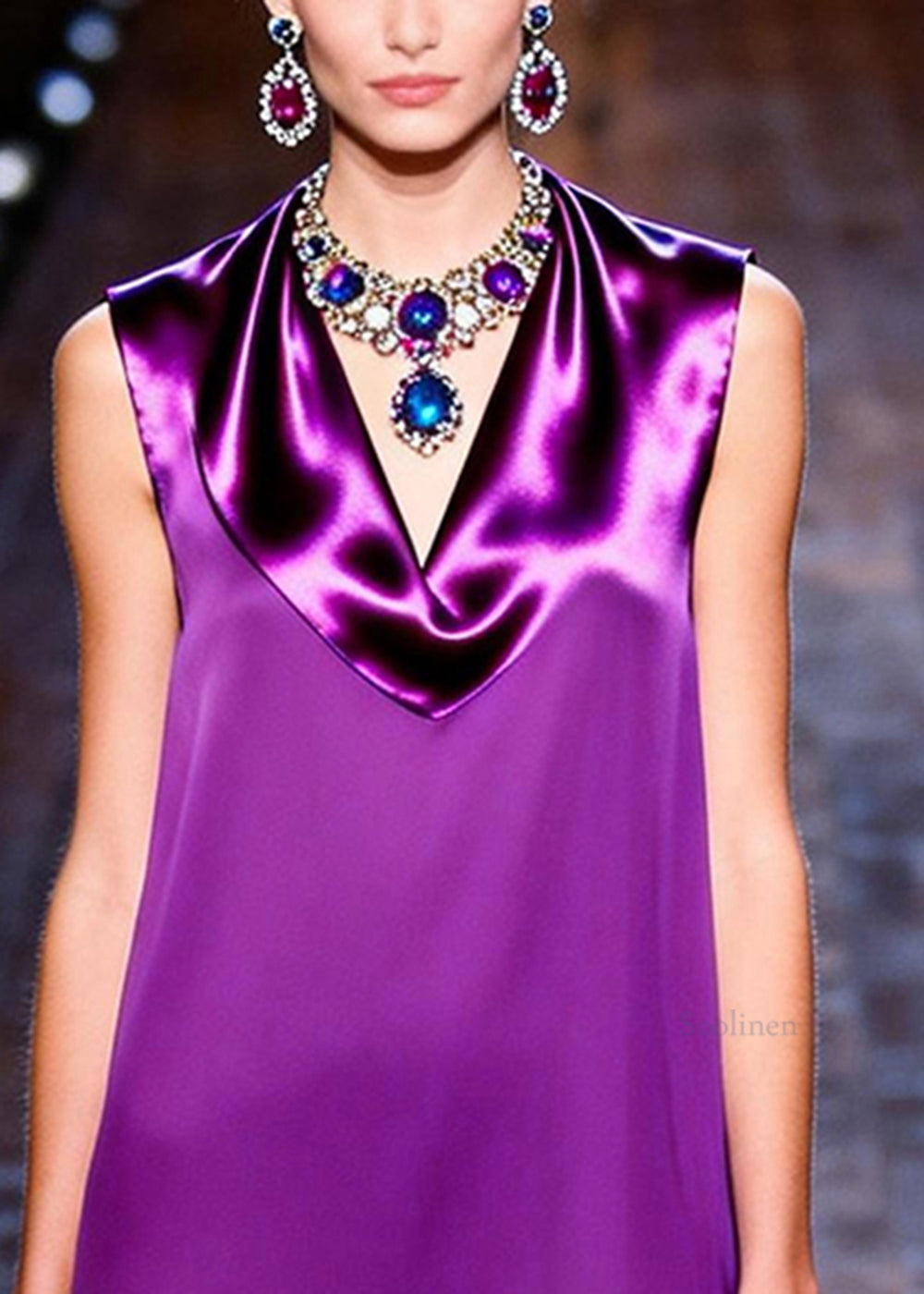 Casual Purple Peter Pan Collar Patchwork Chiffon Shift Dresses Summer