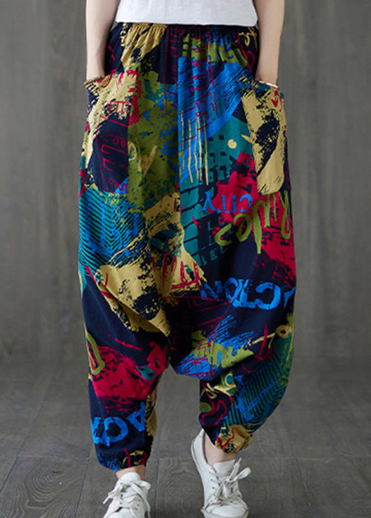 Pantalones casuales de pierna ancha con lazo en la cintura y estampado rojo