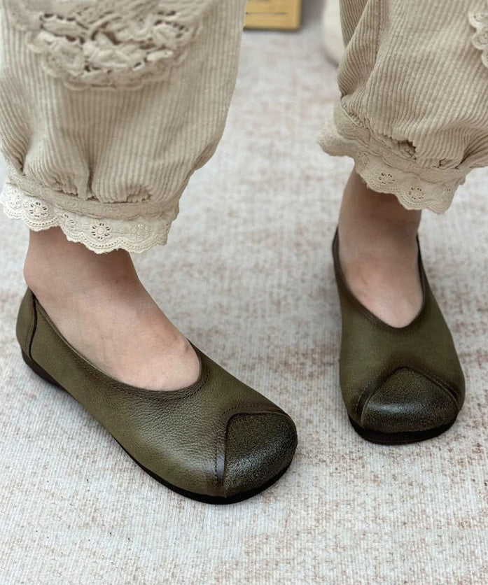 Casual Splicing Flat Feet Shoes Brown Faux Leather