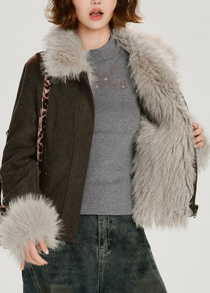 Casual Stand Collar Thick Patchwork Warm Fleece Coats Winter