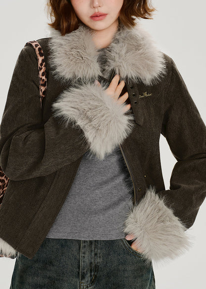 Casual Stand Collar Thick Patchwork Warm Fleece Coats Winter