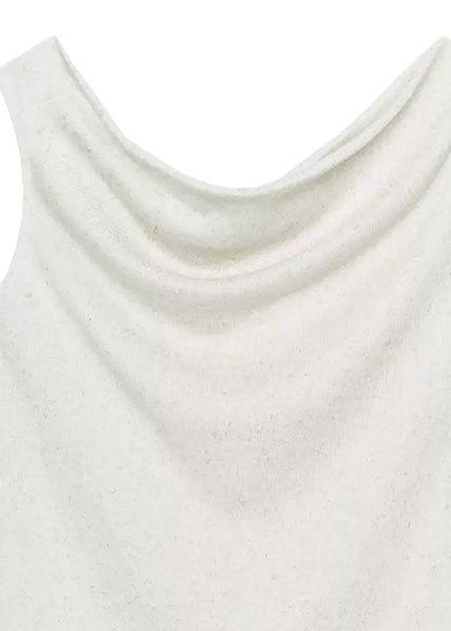 Casual White Asymmetrical Cotton Shirts Summer