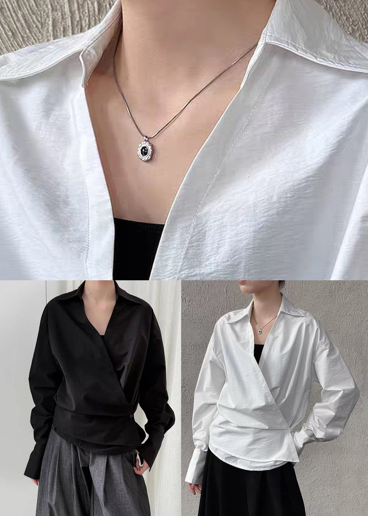 Casual White Peter Pan Collar Shirt Lantern Sleeve