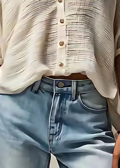 Lässiges weißes Oversize-Tanktop aus Baumwolle mit V-Ausschnitt für den Sommer