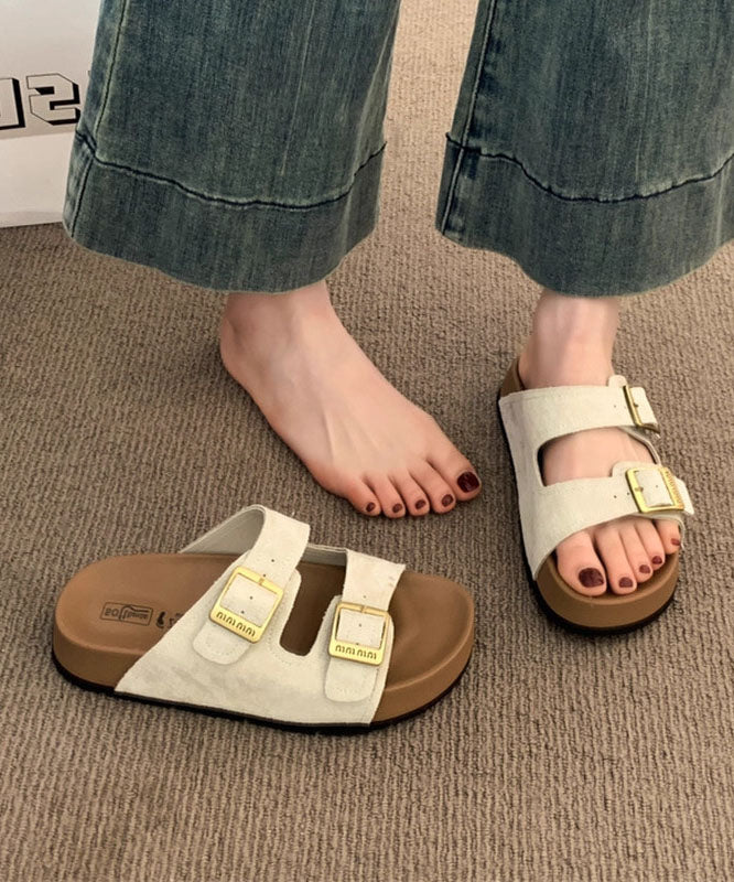Casual Yellow Suede Splicing Slide Sandals Peep Toe