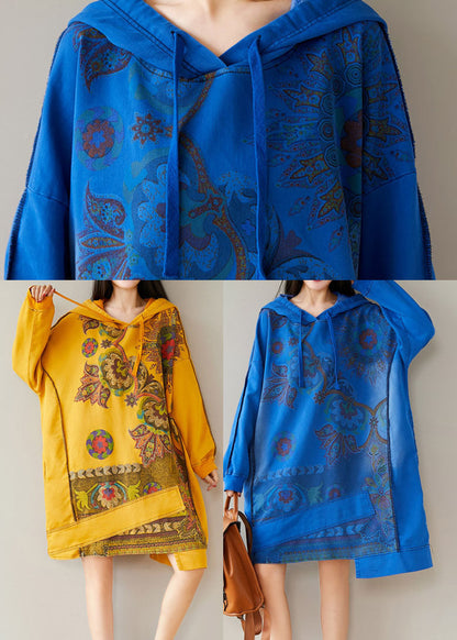 Casual Gelb kordelzug Mit Kapuze Sweatshirts kleider Frühling