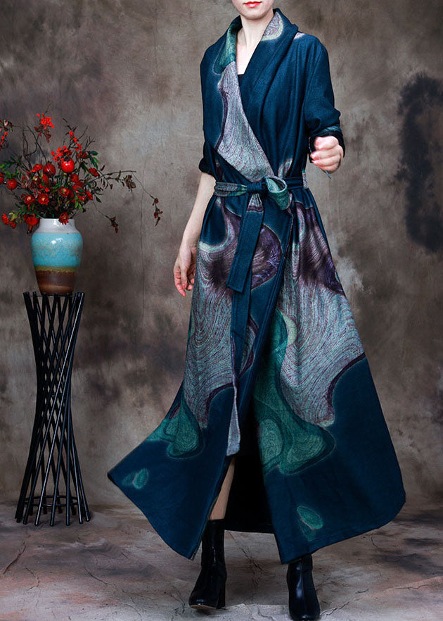 Lässiger hellgrüner Peter-Pan-Kragen-Druck Woll-Trenchcoats Frühling