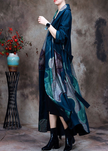 Lässiger hellgrüner Peter-Pan-Kragen-Druck Woll-Trenchcoats Frühling