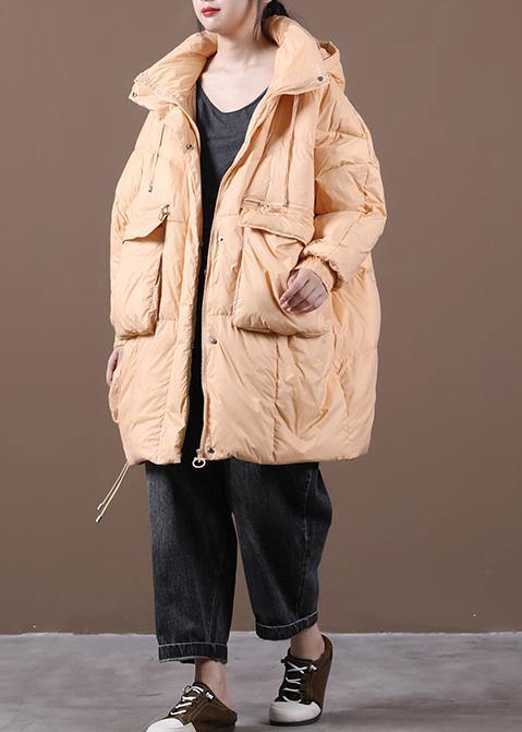 Casual plus size down jacket black hooded Batwing Sleeve down coat winter - SooLinen