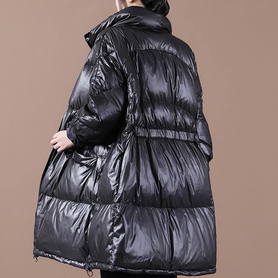 Casual plus size snow jackets outwear black stand collar thick warm winter coat - SooLinen