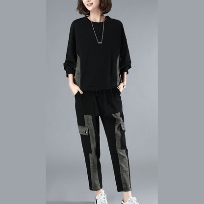 Casual Fashion Suit Women's New Loose Size Women's Black Suit - SooLinen
