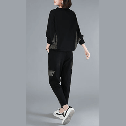 Casual Fashion Suit Women's New Loose Size Women's Black Suit - SooLinen