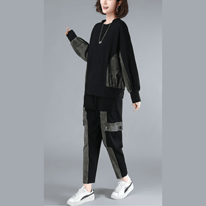Casual Fashion Suit Women's New Loose Size Women's Black Suit - SooLinen