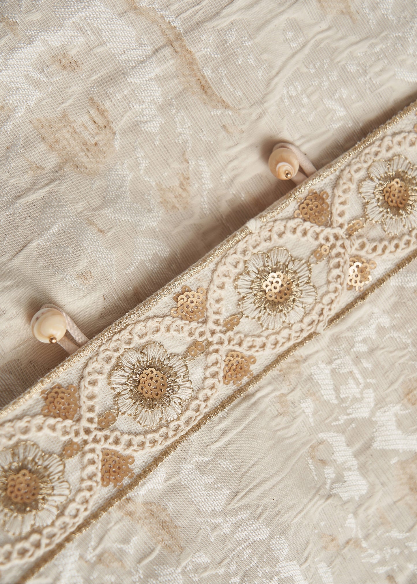 Abrigos elegantes de algodón jacquard beige de gran tamaño para primavera