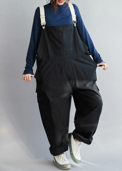 Chic Black Casual Pants Fall Fashion all-match Jumpsuit Pants - SooLinen