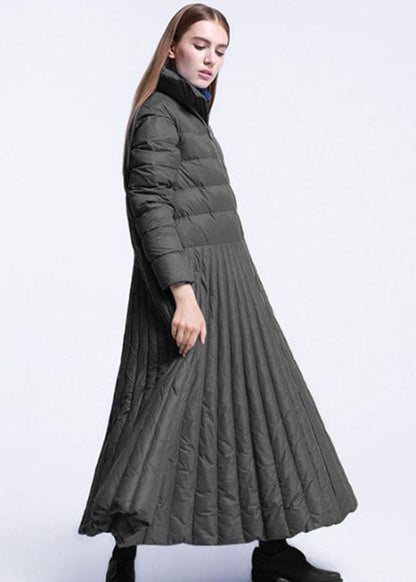 Schicker schwarzer Casual Pockets Circle Winter-Daunenmantel