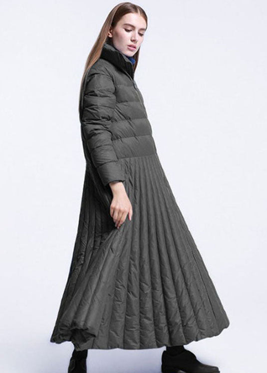 Schicker schwarzer Casual Pockets Circle Winter-Daunenmantel