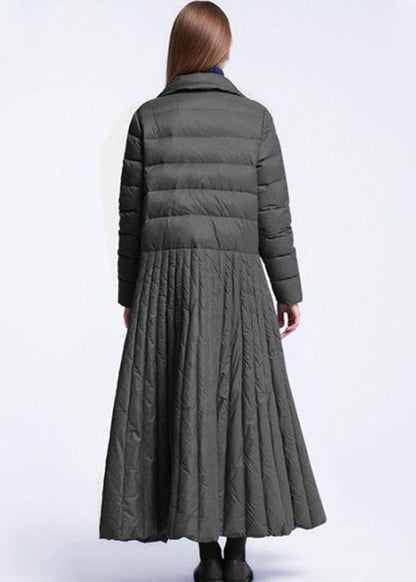 Schicker schwarzer Casual Pockets Circle Winter-Daunenmantel