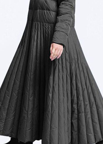 Schicker schwarzer Casual Pockets Circle Winter-Daunenmantel