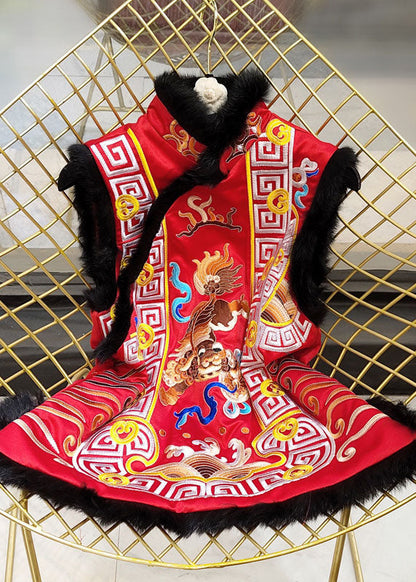 Schicke schwarze bestickte Winterweste aus feiner Baumwolle