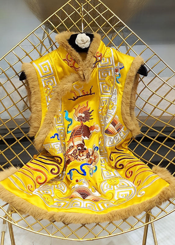 Schicke schwarze bestickte Winterweste aus feiner Baumwolle