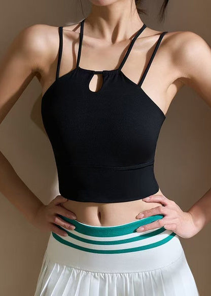 Chic Black Hollow Out Gymshark Sports Bra