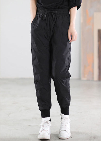 Schicke schwarze Taschen Duck Down Hose Hose Winter